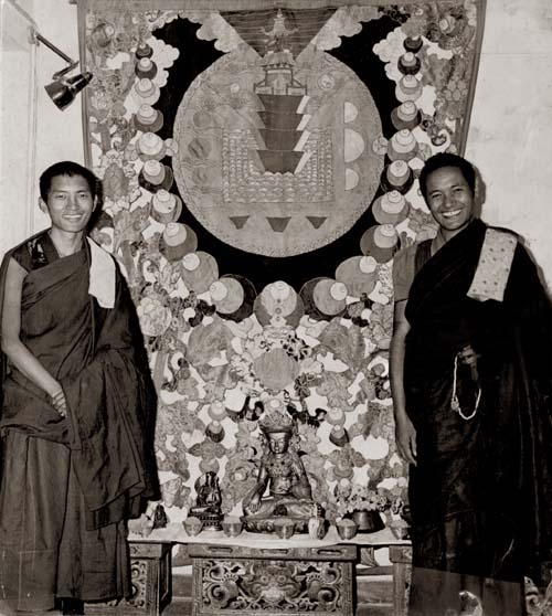 Lama (r) and Rinpoche (l) at Kopan in
Kathmandu, Nepal. 1971